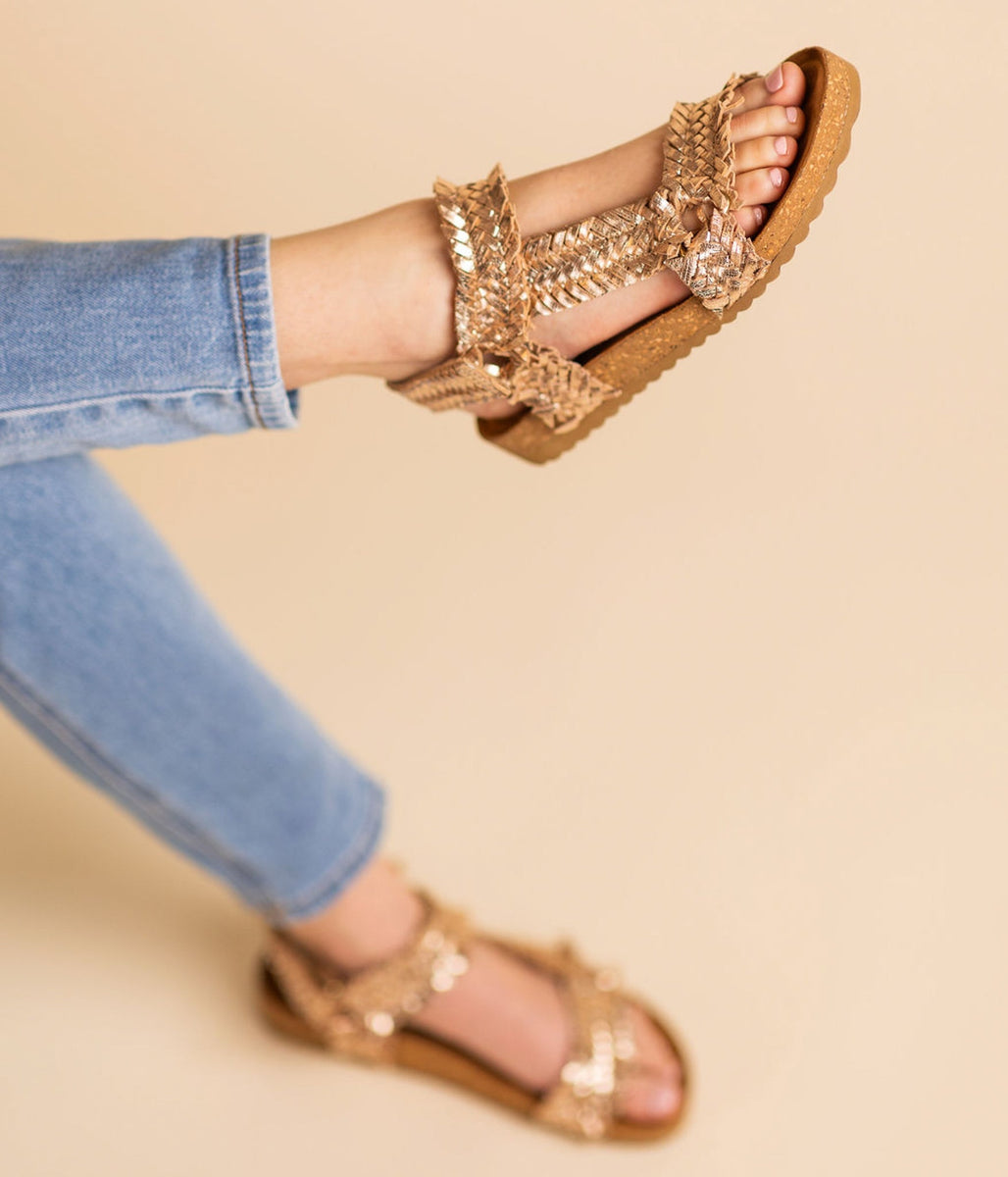 River Dance Woven Sandal in Champagne – Whimsy Threads Boutique
