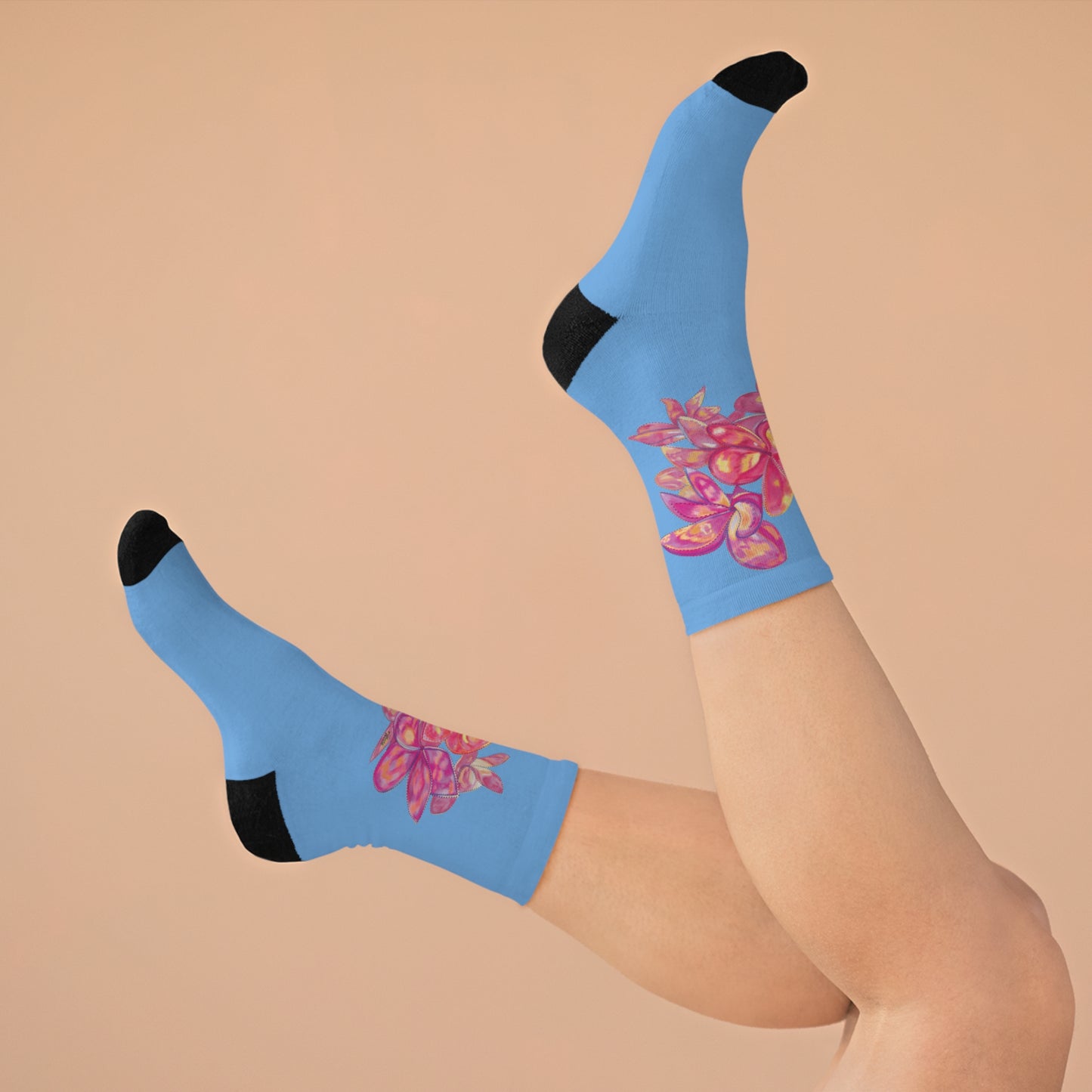 Blue Frangipani Socks