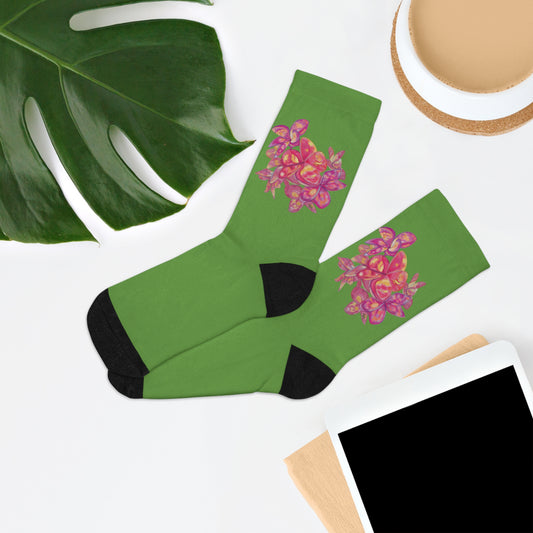 Green Frangipani Socks